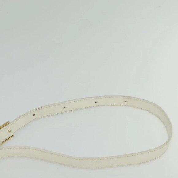 SAINT LAURENT Shoulder Bag Leather White Gold Auth BA4681 - Picture 9 of 16